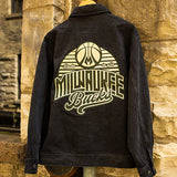 Bucks In Six x The Wild Collective Close Of Day Milwaukee Bucks Denim Jacket-back