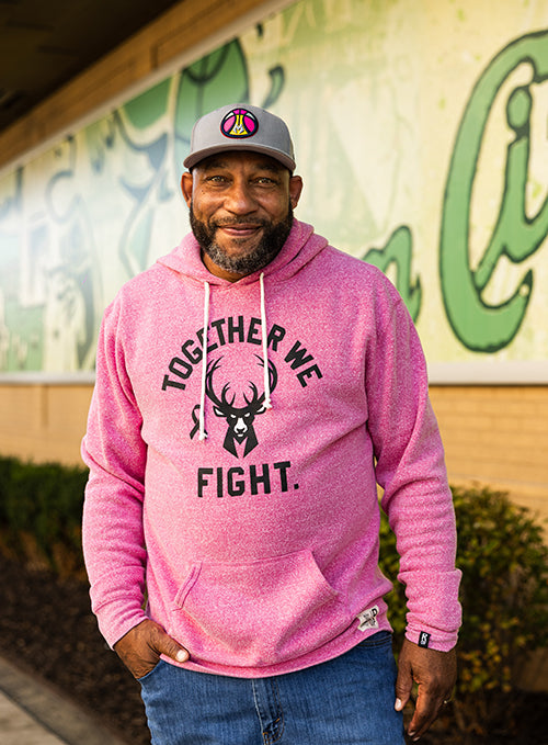 Roots Of Fight Breast Cancer Awareness Pink Milwaukee Bucks Hooded Sweatshirt-front