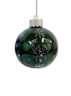 FOCO Light Up Milwaukee Bucks Glass Ball Ornament