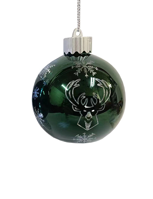 FOCO Light Up Milwaukee Bucks Glass Ball Ornament