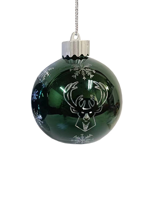 FOCO Light Up Milwaukee Bucks Glass Ball Ornament