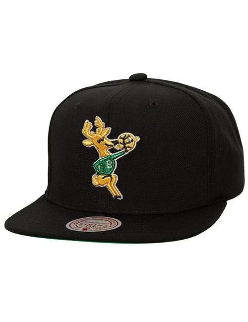 Mitchell & Ness HWC '68 Milwaukee Bucks Shine Snapback Hat-front