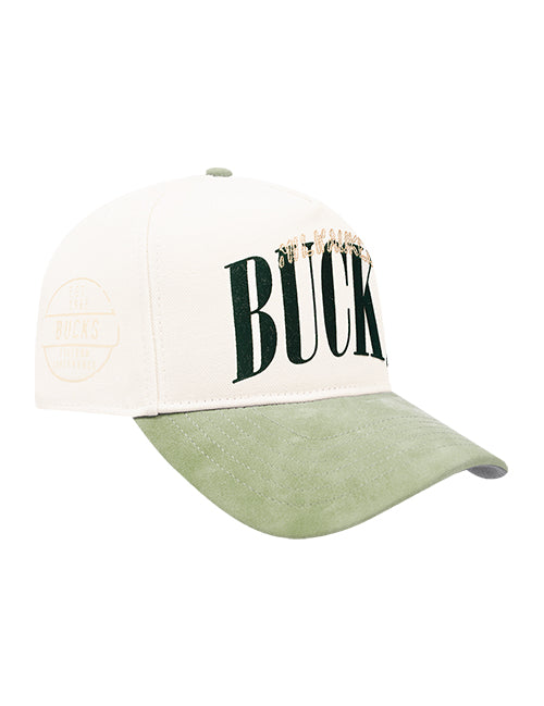 Pro Standard Stamped Pinch Front Milwaukee Bucks Adjustable Hat-front