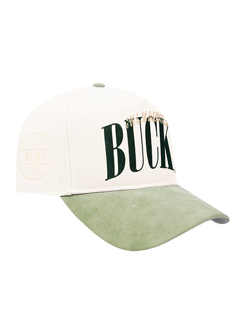 Pro Standard Stamped Pinch Front Milwaukee Bucks Adjustable Hat-front