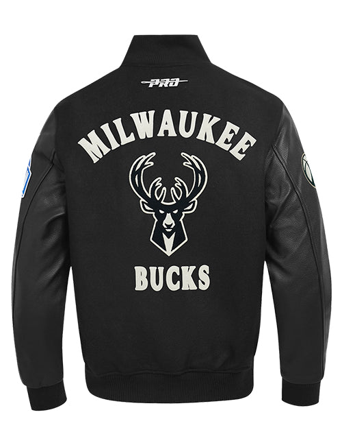 Pro Standard First Time Milwaukee Bucks Varsity Wool Jacket-back