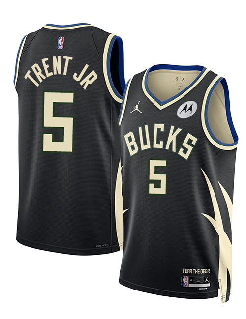 Jordan 2022 Statement Edition Gary Trent Jr. Milwaukee Bucks Swingman Jersey-collage