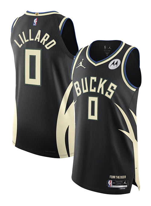 Jordan 2022 Statement Edition Damian Lillard Milwaukee Bucks Authentic Jersey-COLLAGE