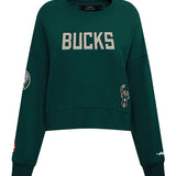 Women's Pro Standard Game Day Milwaukee Bucks Crewneck Sweatshirt-front