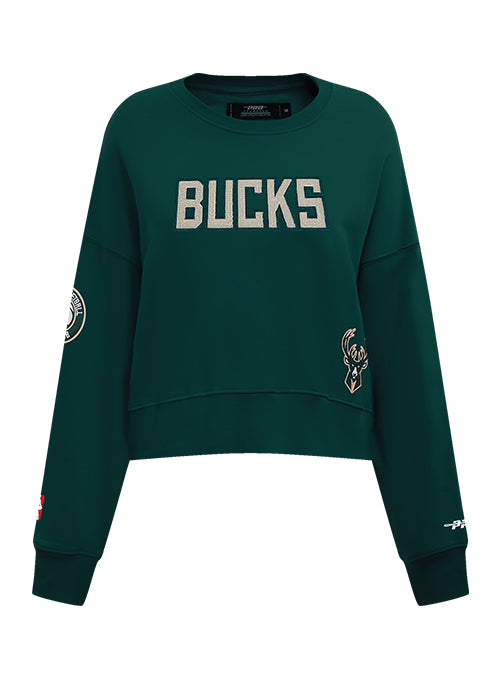 Women's Pro Standard Game Day Milwaukee Bucks Crewneck Sweatshirt-front