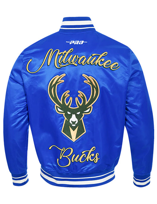 Pro Standard 2024-25 City Edition Wordmark Milwaukee Bucks Satin Jacket-back