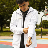Pro Standard White Out Milwaukee Bucks Full Zip Hooded Sweatshirt-MODEL, FRONT