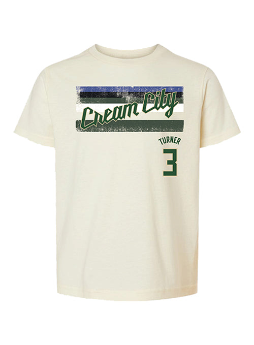 Youth Bucks Pro Shop 2025-26 City Edition Myles Turner Milwaukee Bucks T-Shirt