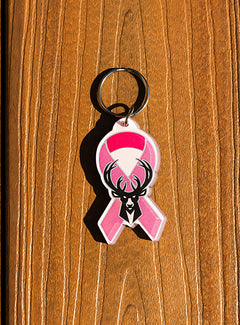 Breast Cancer Awareness Milwaukee Bucks Keychain