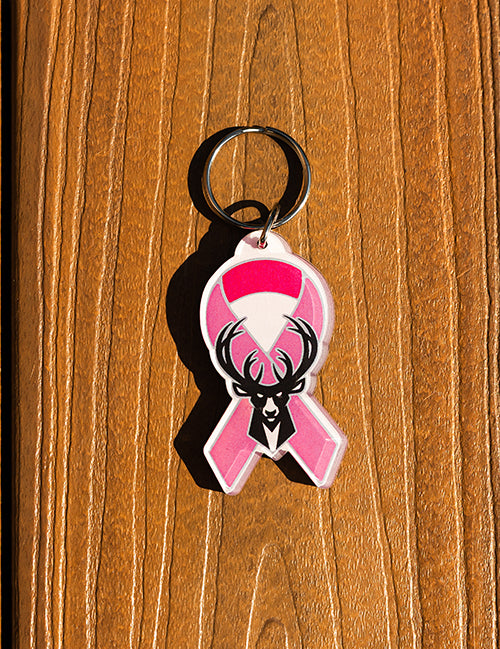 Breast Cancer Awareness Milwaukee Bucks Keychain