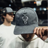 '47 Brand x Carhartt Garment Dyed Hitch Milwaukee Bucks Snapback Hat-on model