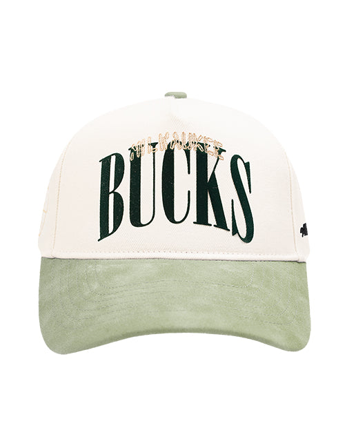 Pro Standard Stamped Pinch Front Milwaukee Bucks Adjustable Hat-front