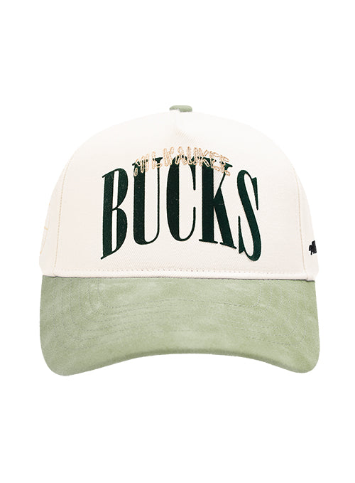 Pro Standard Stamped Pinch Front Milwaukee Bucks Adjustable Hat-front
