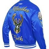 Pro Standard 2024-25 City Edition Wordmark Milwaukee Bucks Satin Jacket-angled back