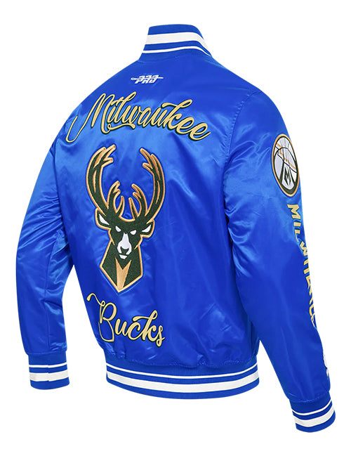 Pro Standard 2024-25 City Edition Wordmark Milwaukee Bucks Satin Jacket-angled back