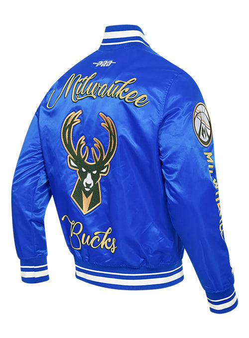 Pro Standard 2024-25 City Edition Wordmark Milwaukee Bucks Satin Jacket-angled back