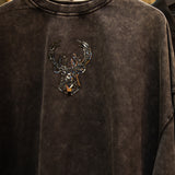Women's Pro Standard Vanguard Milwaukee Bucks Washed Crewneck Sweatshirt-photoshoot
