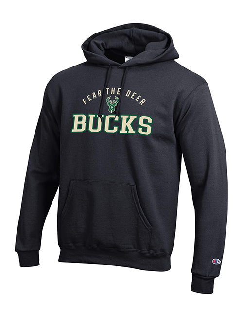 Champion Powerblend Black Milwaukee Bucks Hooded Sweatshirt