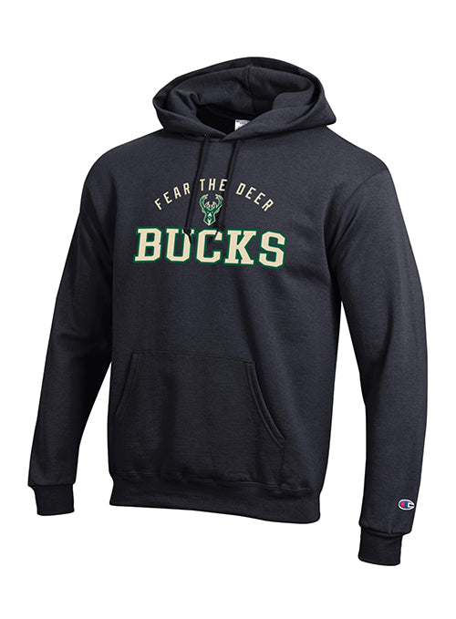 Champion Powerblend Black Milwaukee Bucks Hooded Sweatshirt