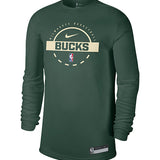 Nike 2025-26 Practice Milwaukee Bucks Long Sleeve T-Shirt-front