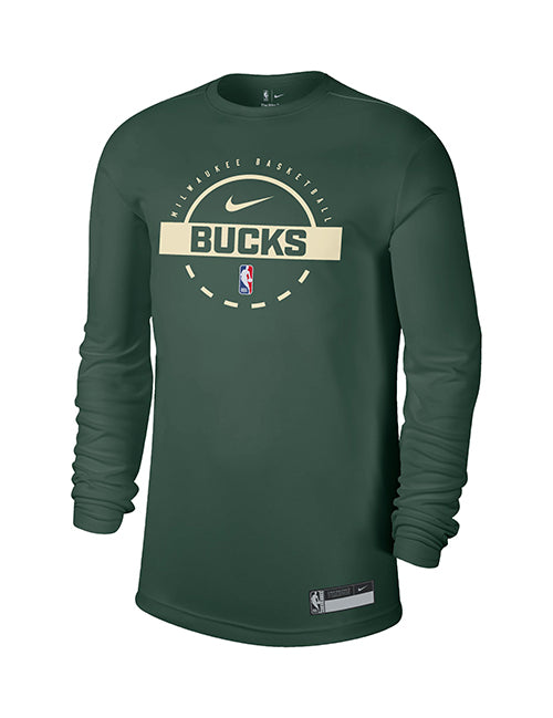 Nike 2025-26 Practice Milwaukee Bucks Long Sleeve T-Shirt-front