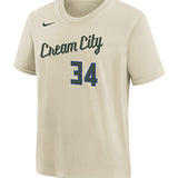Youth Nike 2025-26 City Edition Giannis Antetokounmpo Milwaukee Bucks T-Shirt-front