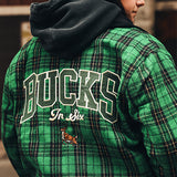 Bucks In Six x The Wild Collective Plaid Milwaukee Bucks Jacket-model back