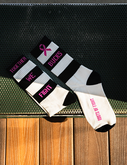 Roots Of Fight Breast Cancer Awareness Milwaukee Bucks Socks