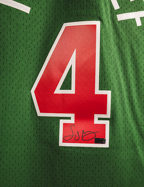 Signed Mitchell & Ness HWC '83 Sidney Moncrief Milwaukee Bucks Jersey-signature