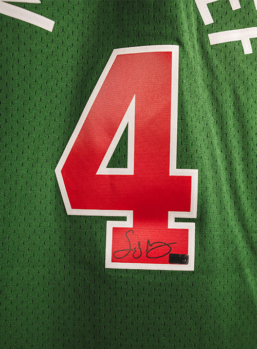Signed Mitchell & Ness HWC '83 Sidney Moncrief Milwaukee Bucks Jersey-signature