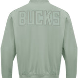 Pro Standard Neutral Moss Milwaukee Bucks Twill Jacket-back