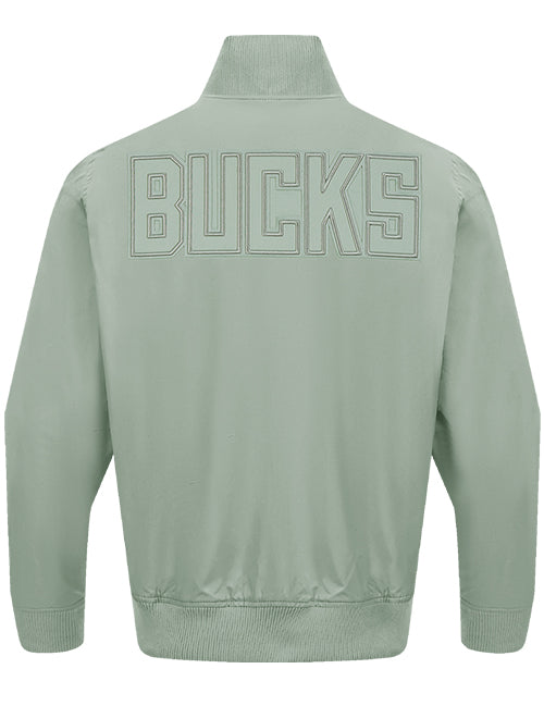 Pro Standard Neutral Moss Milwaukee Bucks Twill Jacket-back