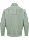 Pro Standard Neutral Moss Milwaukee Bucks Twill Jacket-back