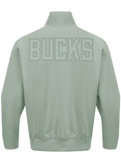 Pro Standard Neutral Moss Milwaukee Bucks Twill Jacket-back