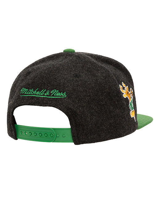 Mitchell & Ness HWC '68 Melton Blur Milwaukee Bucks Snapback Hat-back