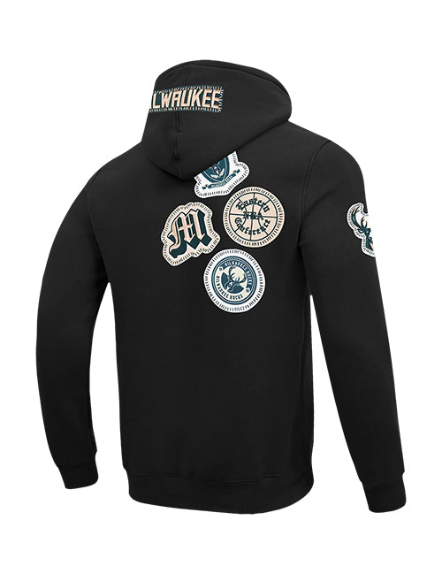 Pro Standard DIY Pick Stitch Milwaukee Bucks Hooded Sweatshirt-back, angled