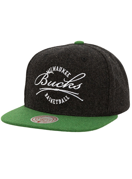 Mitchell & Ness HWC '68 Melton Blur Milwaukee Bucks Snapback Hat-front