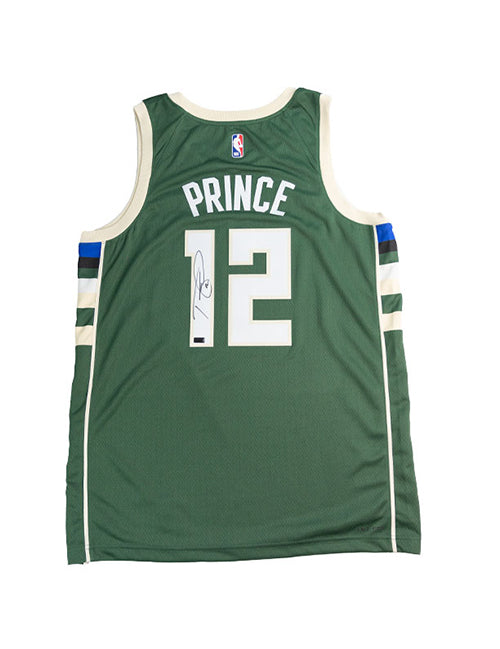 Signed Nike 2022 Icon Edition Taurean Prince Milwaukee Bucks Swingman Jersey-back