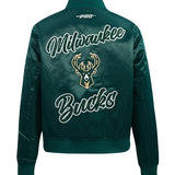 Women's Pro Standard Crystalline Milwaukee Bucks Satin Jacket-back