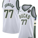 Nike 2022 Association Edition AJ Johnson Milwaukee Bucks Swingman Jersey-collage