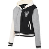 Women's Pro Standard Reverse Terry Milwaukee Bucks Full Zip Hooded Sweatshirt