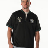 Bucks In Six x The Wild Collective 3 Line Milwaukee Bucks Mesh Zip-Up Jersey T-Shirt-front