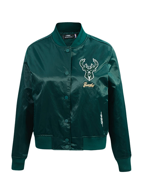 Women's Pro Standard Crystalline Milwaukee Bucks Satin Jacket-front