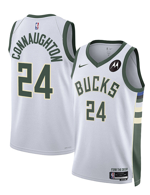 Nike 2022 Association Edition Taurean Prince Milwaukee Bucks Swingman Jersey-collage