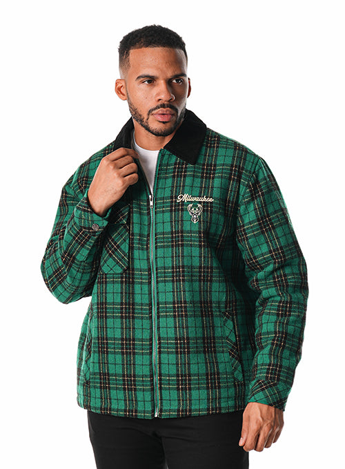 The Wild Collective x Bucks In Six Plaid Milwaukee Bucks Jacket-male front