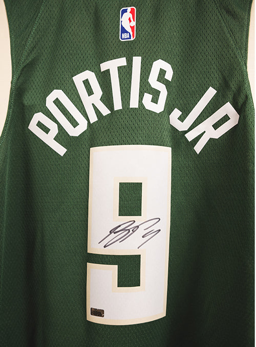 Signed Nike 2022 Icon Edition Bobby Portis Jr. Milwaukee Bucks Swingman Jersey-signature